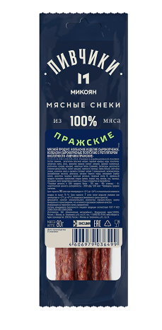 Колбаса сырокопченая ПИВЧИКИ 80гр Пражские 1/24шт Микоян