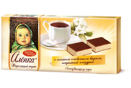 Торт АЛЕНКА 250гр Вафельный 1/15шт Красный Октябрь