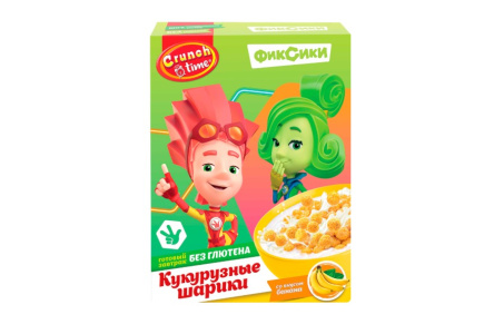 Завтрак CRUNCH TIME 170гр Фиксики мед/яблоко 1/10шт Сладкая сказка