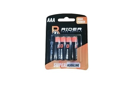 Батарейки RIDER супер + АAA, LR03, 1.5 В, 4 шт 1/30шт