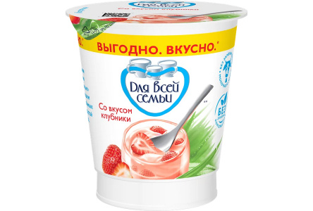 Продукт йогуртный ДЛЯ ВСЕЙ СЕМЬИ 290гр 1% Клубника 1/6шт