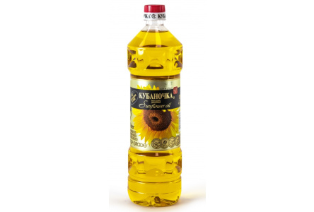 Масло подсолнечное КУБАНОЧКА 1л нерафинированное пл/б 1/15шт
