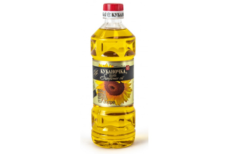 Масло подсолнечное КУБАНОЧКА 0,5л нерафинированное пл/б 1/15шт