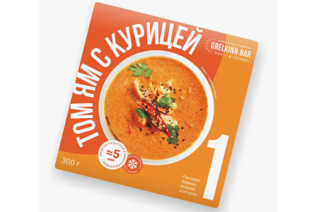 Суп GRELKINN BAR 300гр Том Ям с курицей 1/16шт