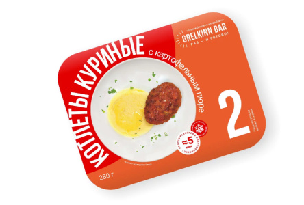 Котлеты GRELKINN BAR 280гр Куриные с картофельным пюре 1/24шт