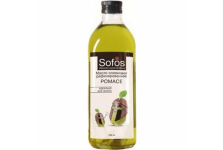 Масло оливковое SOFOS 1л Pomace рафинированное д/жарки ПЭТ 1/12шт