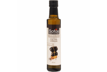 Масло оливковое SOFOS 250мл Extra Virgin нерафинированное с/б 1/12шт
