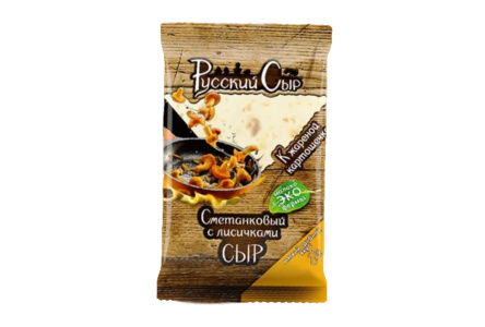 Сыр РУССКИЙ СЫР 200гр 50% Сметанковый с лисичками флоупак 1/12шт БЗМЖ