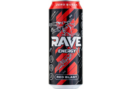 Напиток энерг RAVE 0,45л Berry blast ж/б 1/12шт