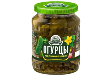 Огурцы СЕМИЛУКСКАЯ ТРАПЕЗА 680гр Маринованные ст/б 1/8шт