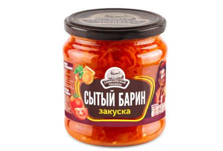 Закуска СЕМИЛУКСКАЯ ТРАПЕЗА 460гр Сытый барин овощная  ст/б 1/8шт