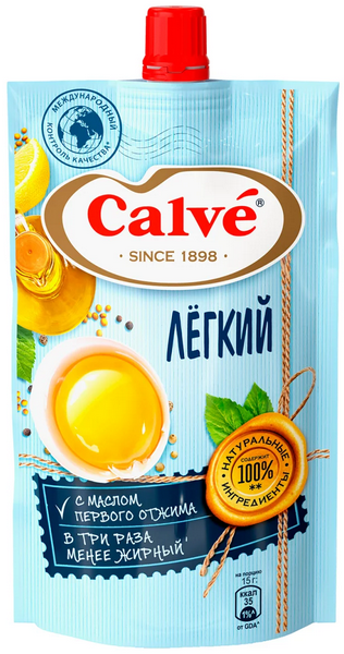 Соус Майонезный Кальве 800гр Легкий 1/15шт д/п