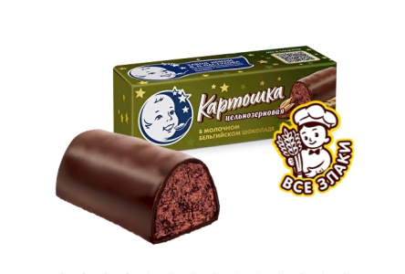 Десерт пирожное ВП ПАСТУХОВ 60гр Картошка по-восточному миндаль/молочный бельгийский шоколад 1/6шт
