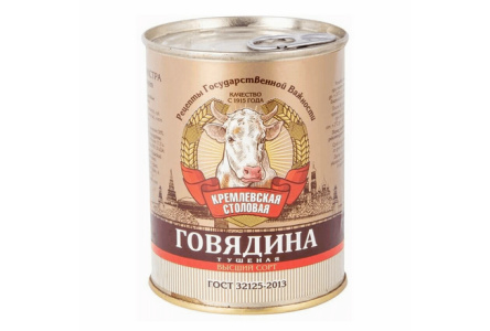 Говядина тушеная Бийск 338гр Кремлевская экстра столовая в/с ключ ж/б 1/15шт