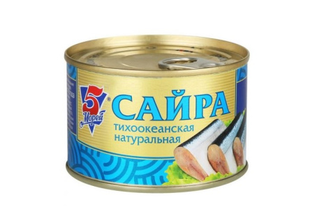 Сайра 5 МОРЕЙ 250гр Натуральная ж/б ключ 1/24шт