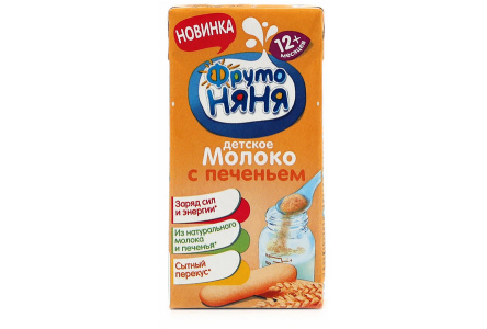 ДП Коктейль молочный ФРУТОНЯНЯ 200гр с печеньем с 12 мес 1/12шт