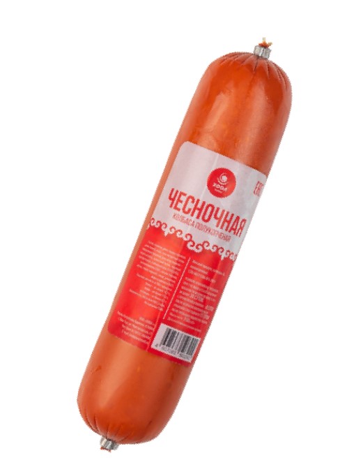 Колбаса полукопченая ХООЛ плюс 350гр Чесночная 1/1шт