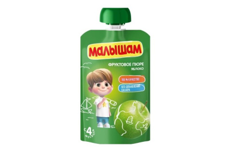 ДП Пюре МАЛЫШАМ 90гр Яблоко с 4-х мес пауч 1/12шт