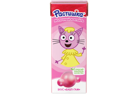 Молочный коктейль РАСТИШКА 210гр 2,0% Бабл Гам т/п 1/18шт Продукт без заменителя молочного жира