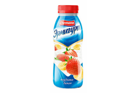 Напиток йогуртный ЭРМИГУРТ 420гр 1,2% Клубника/банан 1/6шт Продукт без заменителя молочного жира