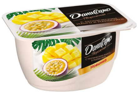 Продукт творожный ДАНИССИМО 130гр 5,6% Манго/маракуйя 1/8шт