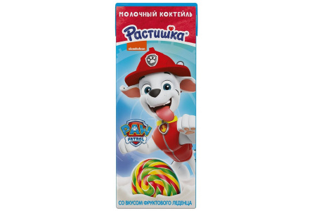 Молочный коктейль РАСТИШКА 210гр 2,0% Фруктовый леденец т/п 1/18шт Продукт без заменителя молочного