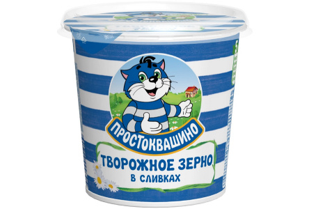Продукт творожный ПРОСТОКВАШИНО 320гр 5,0% Зерненый 1/12шт Продукт без заменителя молочного жира