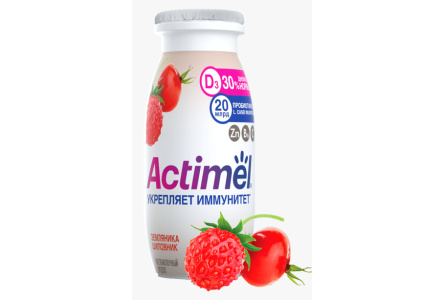 Продукт кисломолочный ACTIMUNO 95гр 1,5% Земляника/Шиповник 1/24шт Продукт без заменителя молочного