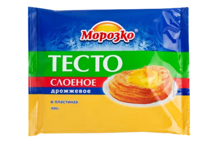 Тесто слоеное МОРОЗКО 400гр Дрож 1/18шт