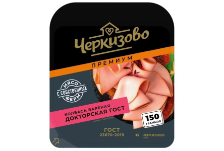 Колбаса вареная ЧЕРКИЗОВО 150гр Докторская премиум нарезка 1/5шт
