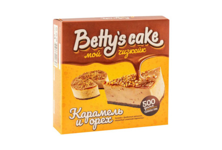 Пирог сырный Чизкейк BETTYS CAKE 500гр Карамель/орех 1/8шт