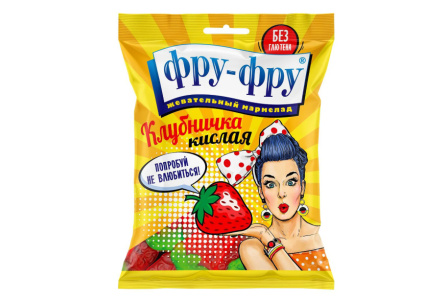 Мармелад ФРУ-ФРУ 80гр Кислая клубника 1/12шт Сладкая сказка