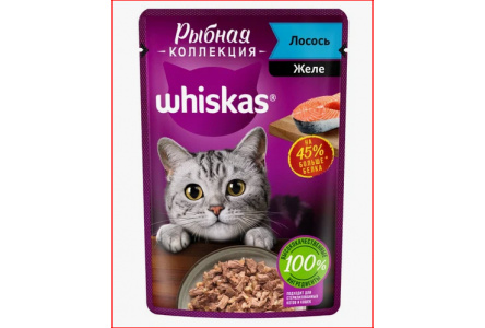 Корм д/кошек WHISKAS 75гр Meaty  с лососем 1/28шт