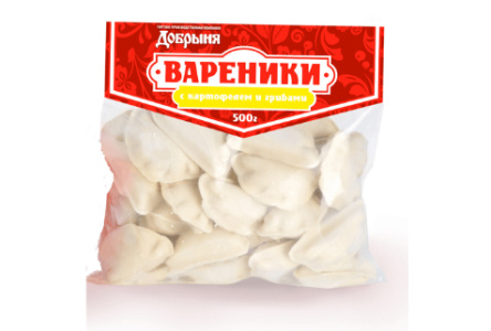 Вареники ДОБРЫНЯ 500гр Картофель/грибы 1/12шт 6110