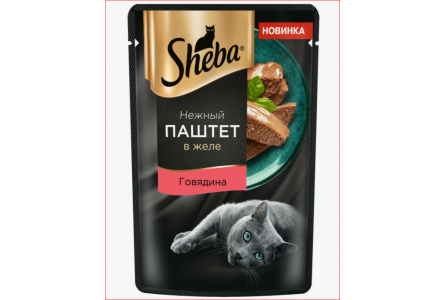 Корм д/кошек SHEBA 75гр Паштет с говядиной 1/28шт