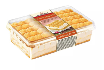 Торт MARCELO DOLCI 450гр Манго-Маракуйя ванночка 1/4шт
