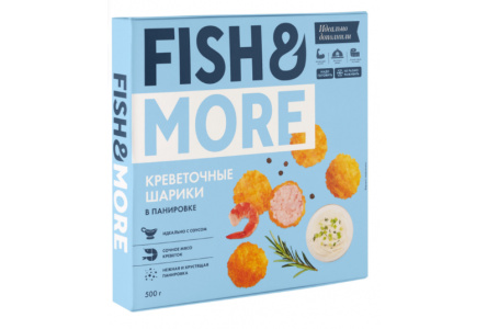 Шарики креветочные FISH&MORE 500гр Кокосовая панировка 1/6шт Вьетнам