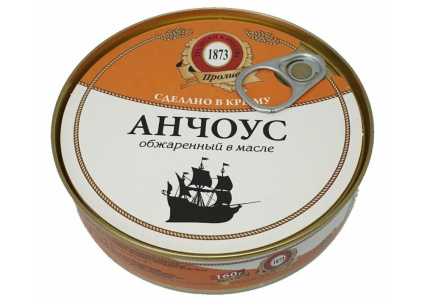 Анчоус ПРОЛИВ 160гр Обжаренный в масле ж/б 1/24шт