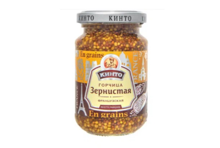 Горчица КИНТО 170мл Зернистая французская ст/б 1/12шт