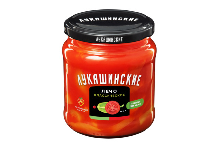 Лечо ЛУКАШИНСКИЕ 450гр Классическое натуральное ст/б 1/6шт