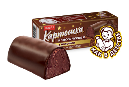Десерт пироженое ВП ПАСТУХОВ 60гр Картошка классическая/молочный бельгийский шоколад 1/6шт БЗМЖ