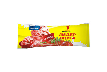 Мороженое ЛИДЕР ВКУСА 450гр Клубничный джем 1/6шт СЗМЖ
