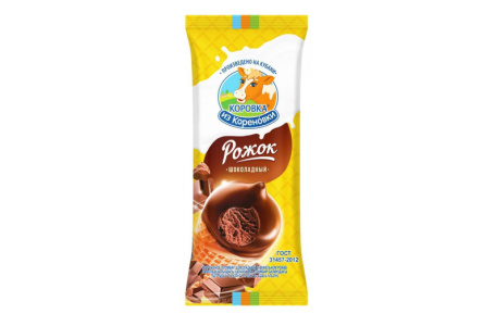 Мороженое КОРОВКА ИЗ КОРЕНОВКИ 70гр Шоколадный рожок 1/20шт