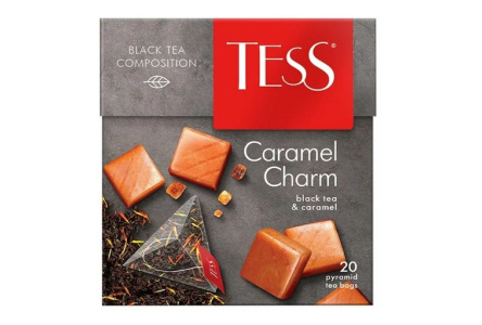 Чай черный в пирамидках TESS 20*1,8гр Caramel Charm байховый 1/12шт