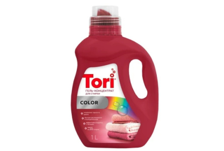 Гель д/стирки TORI 1л Color 1/9мл