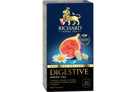 Чай зеленый в пакетиках RICHARD 20*1,5гр Digestive байховый 1/12шт