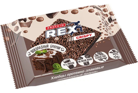 Хлебцы PROTEIN REX Crispy 55гр Шоколадный брауни 1/12шт
