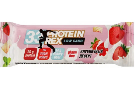 Батончик PROTEIN REX Gym 60гр Клубничный десерт 1/15шт