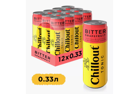 Напиток газ ЧИЛЛАУТ 0,33л Bitter Грейпфрут ж/б 1/12шт