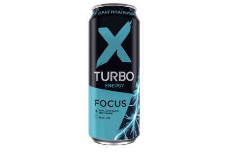 Напиток энерг X TURBO Focus 0,45л Оригинал ж/б 1/12шт